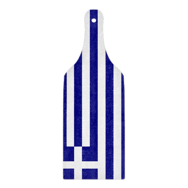 Glass cutting board paddle with flag of Greece (Front)