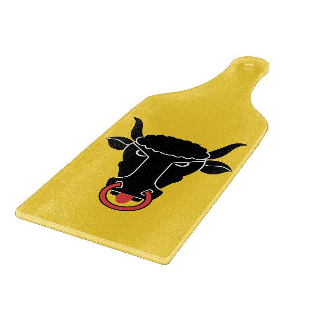 Glass cutting board paddle with flag Uri (Corner)