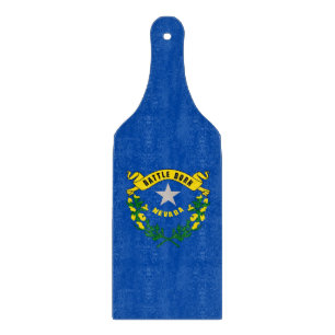 Glass cutting board paddle with Nevada flag