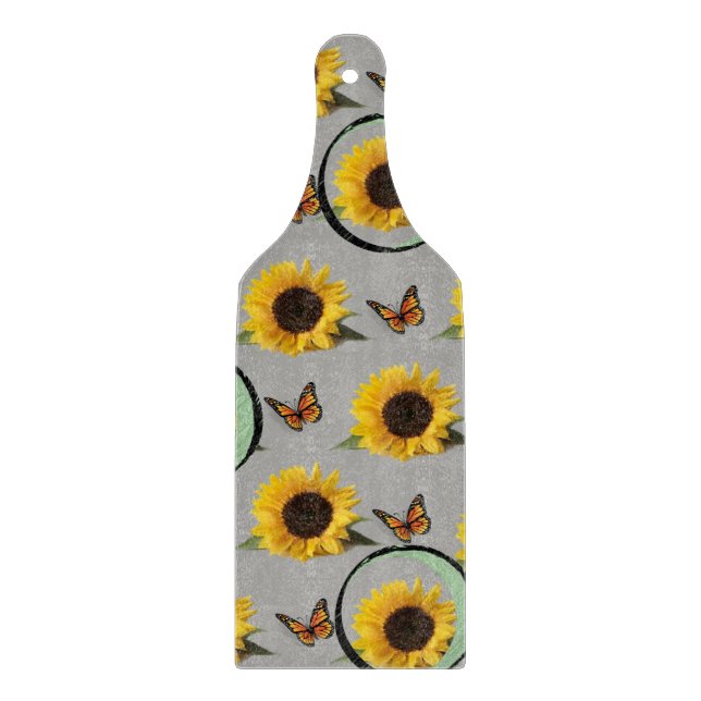 Glass Cutting Board Sunflower (Front)