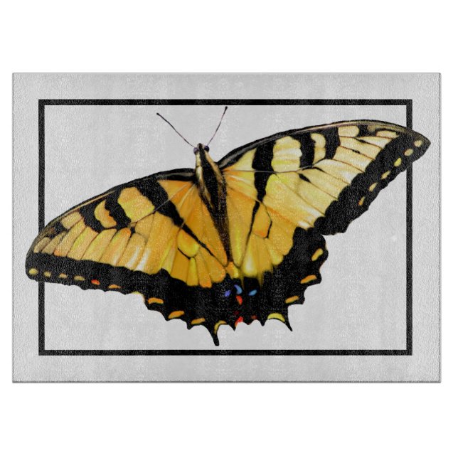 Glass Cutting Board Tiger Swallowtail (Front)