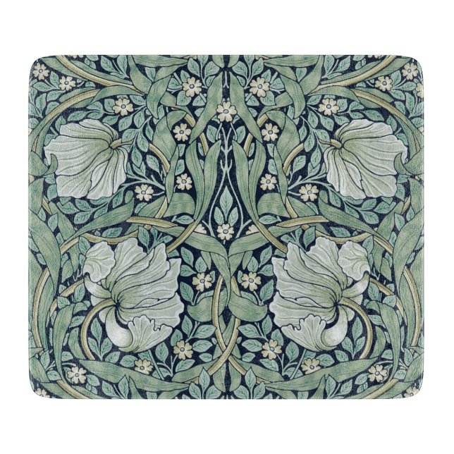 GLASS CUTTING BOARD : WILLIAM MORRIS : PIMPERNEL (Front)