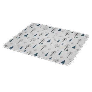 Glass Cutting Board - Winter Pattern
