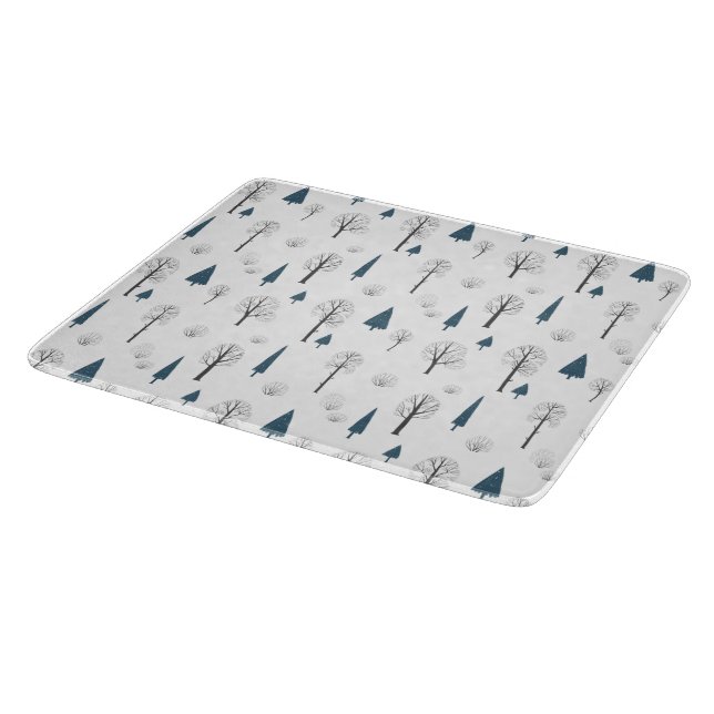 Glass Cutting Board - Winter Pattern (Corner)