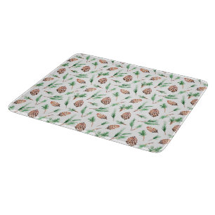 Glass Cutting Board - Winter Pattern