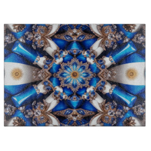Glass cutting board with Argentinian Colours