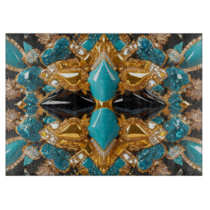 Glass cutting board with Bahamas Colours