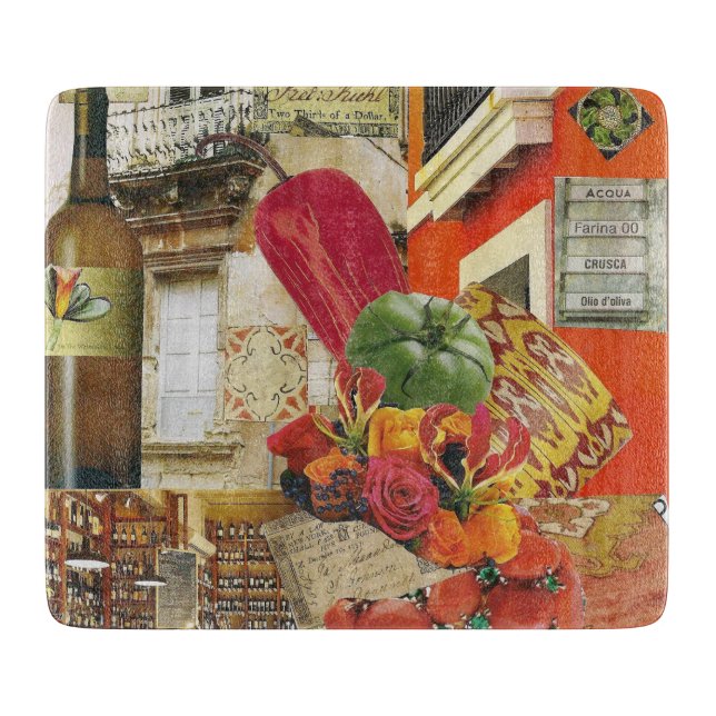 Glass Cutting Board with Chilli Pepper (Front)