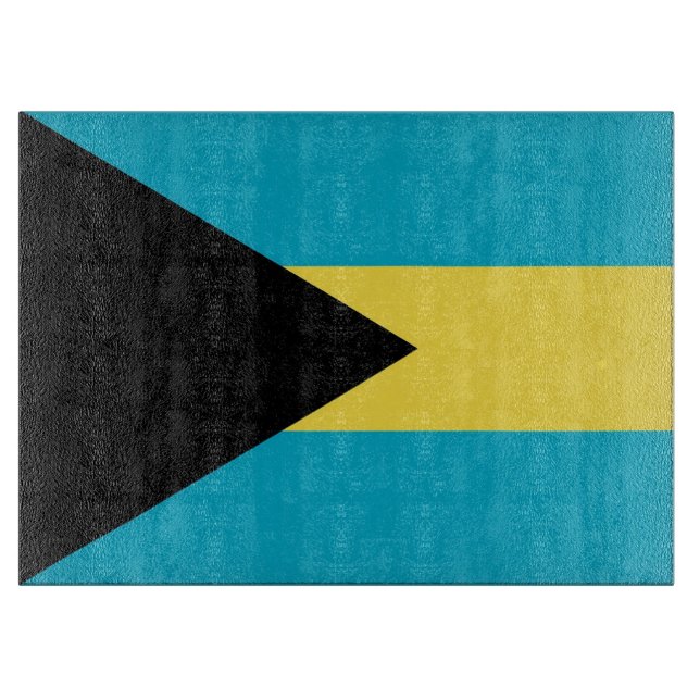 Glass cutting board with Flag of Bahamas (Front)