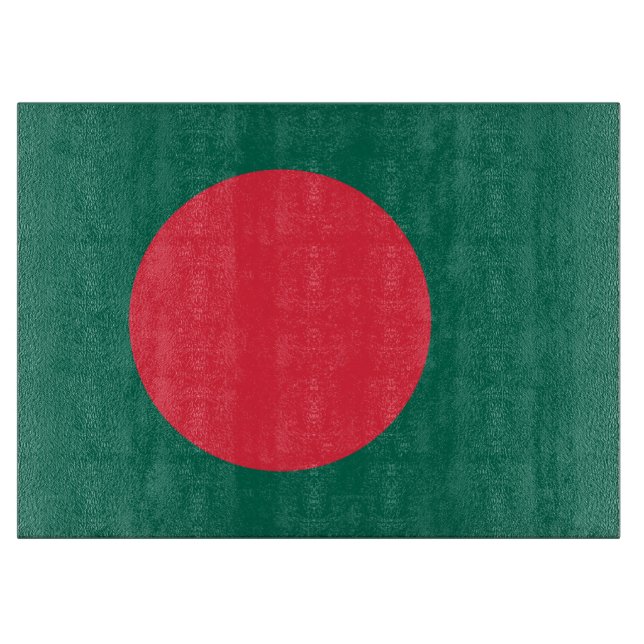 Glass cutting board with Flag of Bangladesh (Front)
