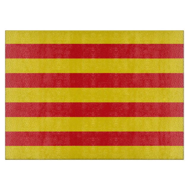 Glass cutting board with Flag of Catalonia (Front)