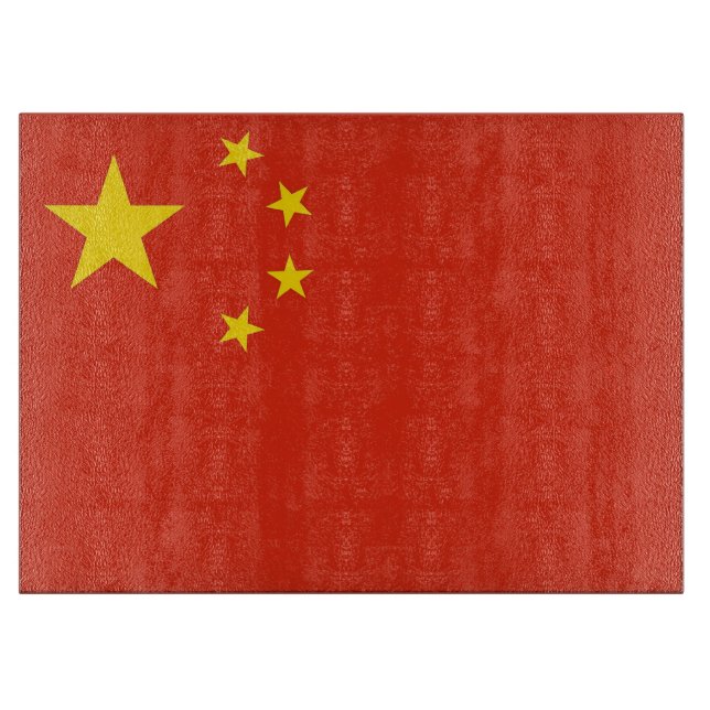 Glass cutting board with Flag of China (Front)