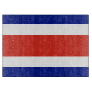 Glass cutting board with Flag of Costa Rica