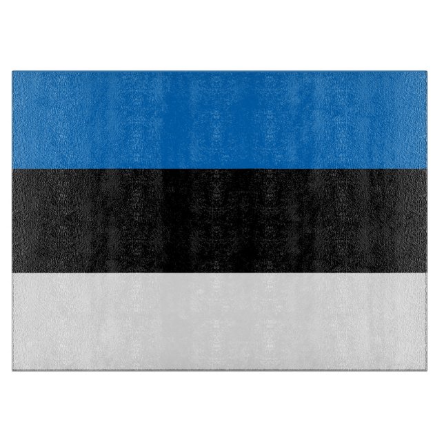 Glass cutting board with Flag of Estonia (Front)