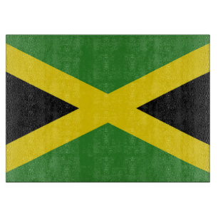 Glass cutting board with Flag of Jamaica