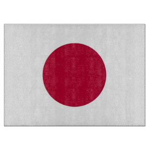Glass cutting board with Flag of Japan