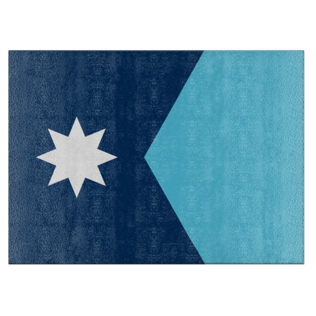 Glass cutting board with Flag of Minnesota (Front)