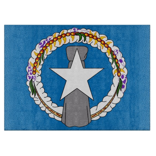 Glass cutting board with Flag of Northern Mariana (Front)