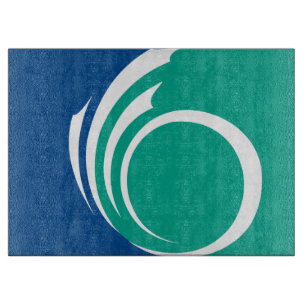 Glass cutting board with Flag of Ottawa, Canada