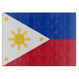 Glass cutting board with Flag of Philippines