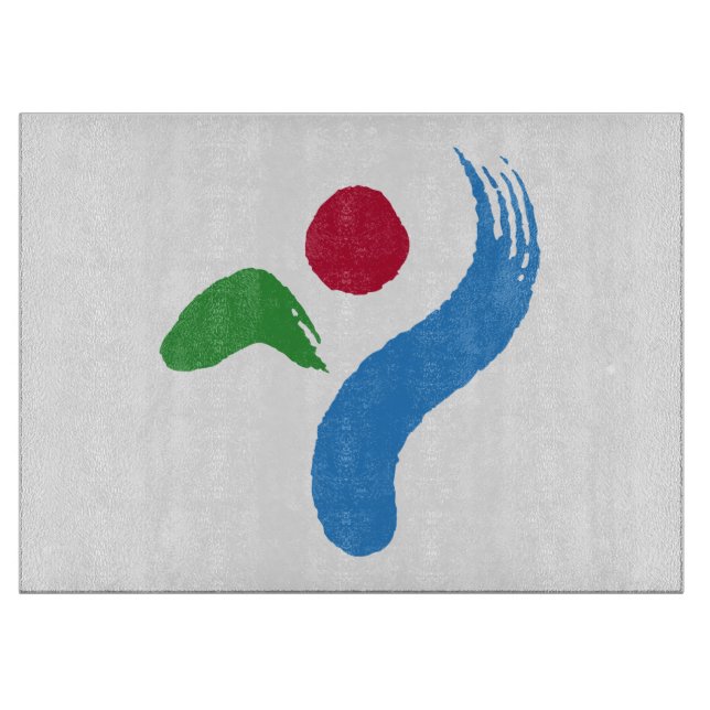 Glass cutting board with Flag of Seoul (Front)