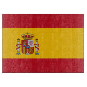 Glass cutting board with Flag of Spain