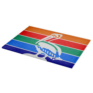 Glass cutting board with Flag of St. Petersburg