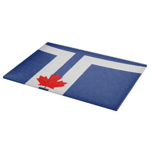 Glass cutting board with Flag of Toronto, Canada