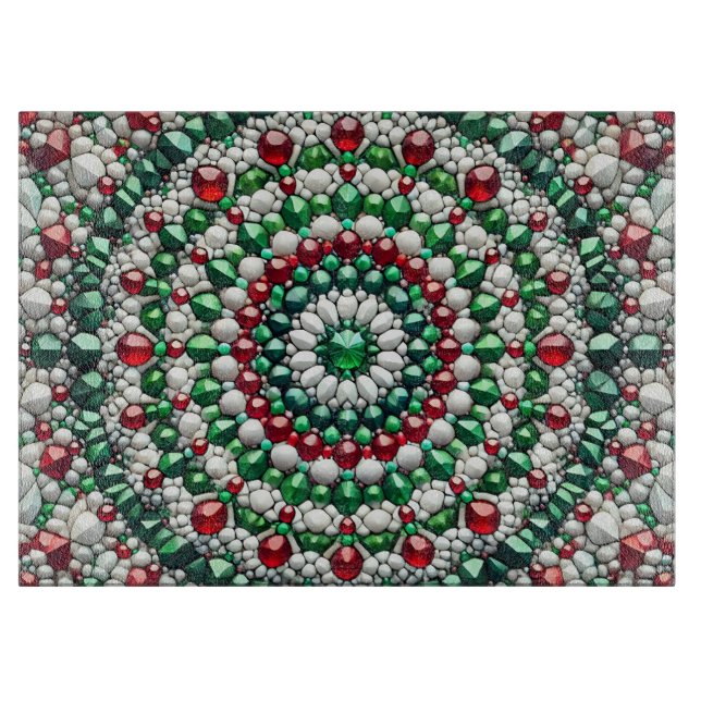 Glass cutting board with Italian Colours (Front)