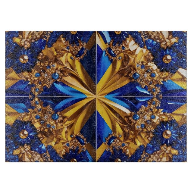 Glass cutting board with Sweden Colours (Front)