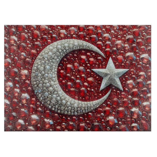 Glass cutting board with Turkish Colours (Front)