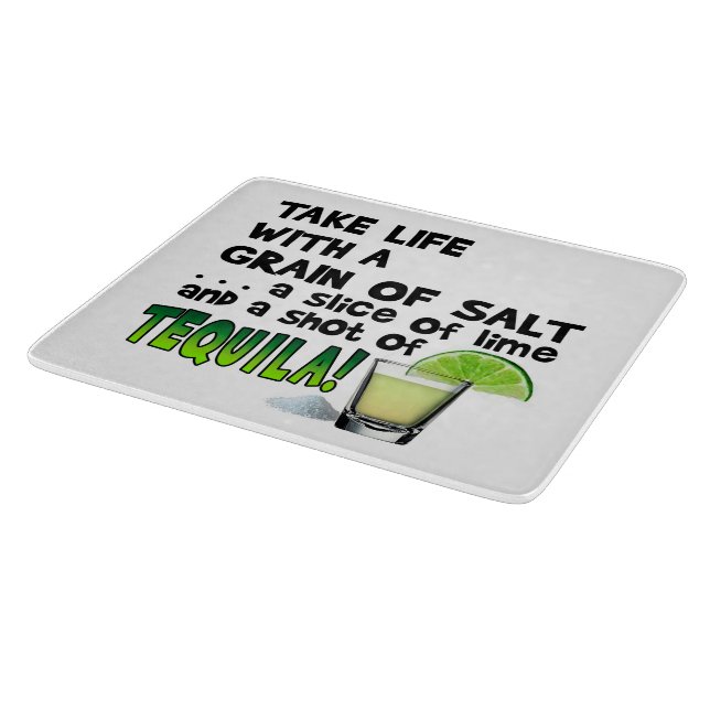 GLASS CUTTING BOARDS - LIFE, LIME, SALT, TEQUILA! (Corner)