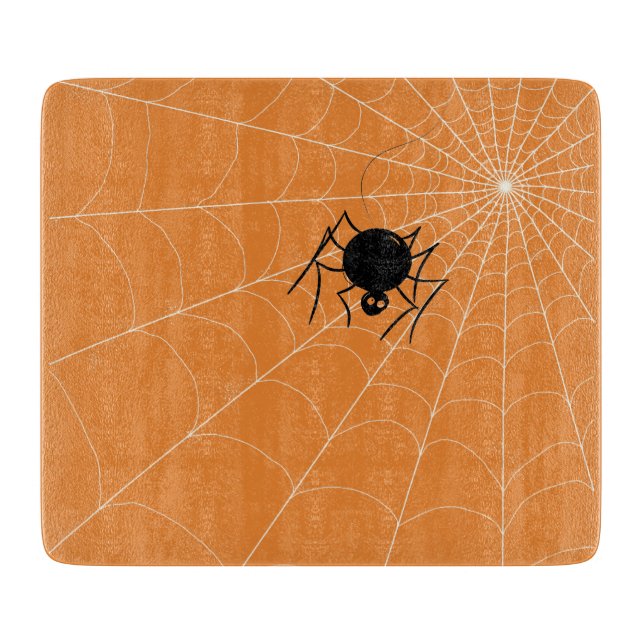 Glass Cutting Boards - Spider in Web (Front)