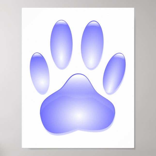 Glass Dog Paw Print (Front)