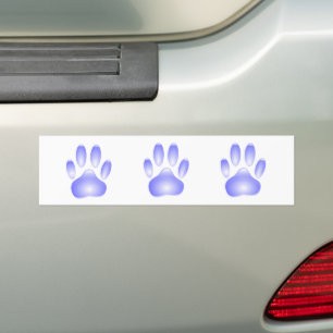 Glass Dog Paw Print Bumper Sticker