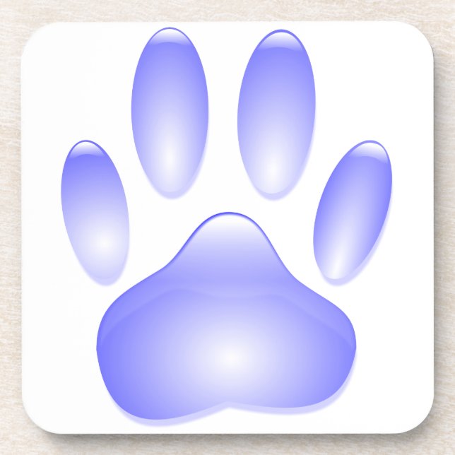 Glass Dog Paw Print Coaster (Front)