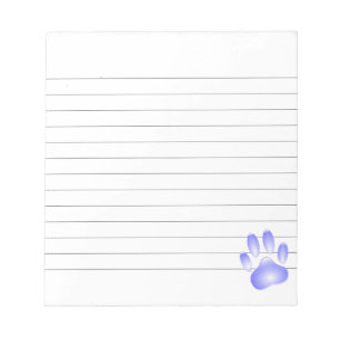 Glass Dog Paw Print Custom Lined Notepad