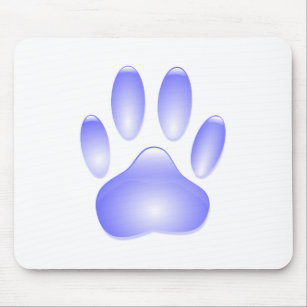 Glass Dog Paw Print Mouse Mat