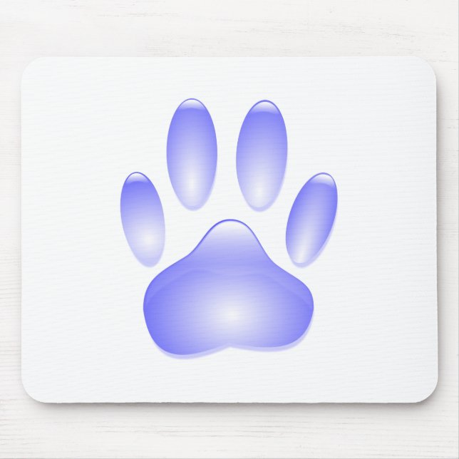 Glass Dog Paw Print Mouse Mat (Front)