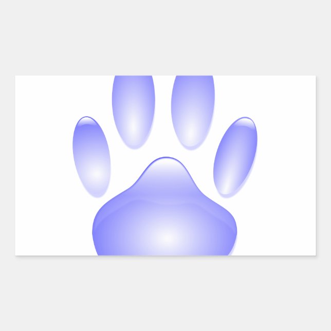Glass Dog Paw Print Rectangular Sticker (Front)