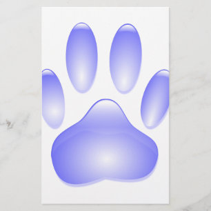 Glass Dog Paw Print Stationery