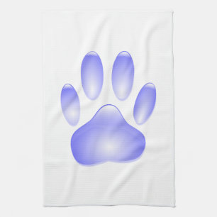 Glass Dog Paw Print Tea Towel