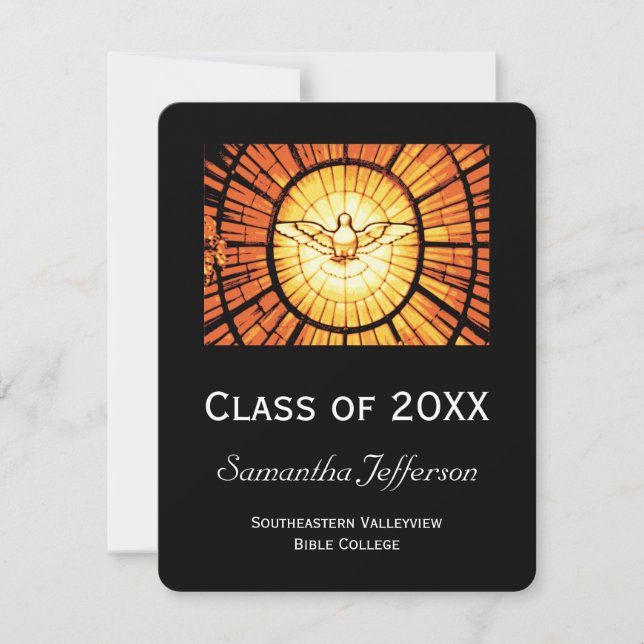 Glass Dove Religious Graduation Announcement (Front)