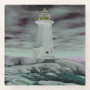 Glass drink Coaster Peggy's Cove  Lighthouse