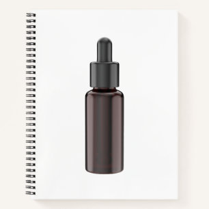 Glass dropper bottle with pipette notebook