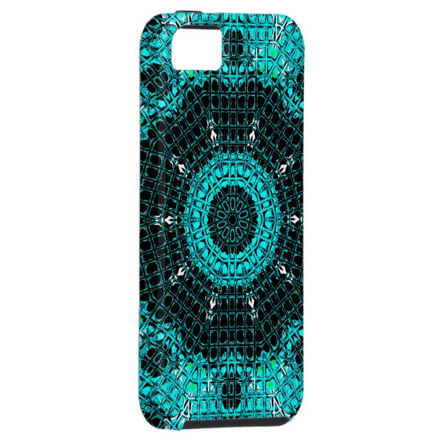 Glass Effect Mosaic Aquamarine Case-Mate iPhone Case (Back/Right)