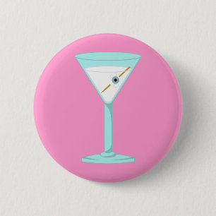 Glass Eye Human Eyeball Martini 6 Cm Round Badge