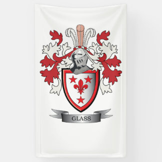 Glass Family Crest Coat of Arms Banner