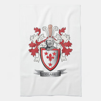 Glass Family Crest Coat of Arms Tea Towel