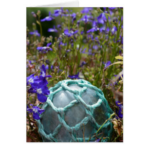 Glass Fishing Float And Flowers